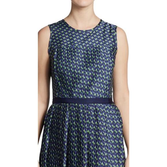 Shoshanna Dresses & Skirts - Shoshanna Paulette Micro-pleat Sleeveless Knee Length Dress, Blue/Green Print 6